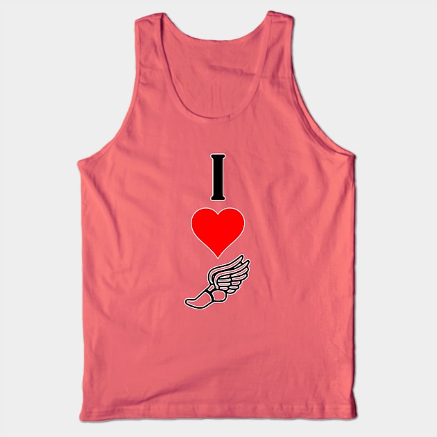 I Love / Heart Track and Field Winged Foot Runner's Tank Top by Sports Stars ⭐⭐⭐⭐⭐